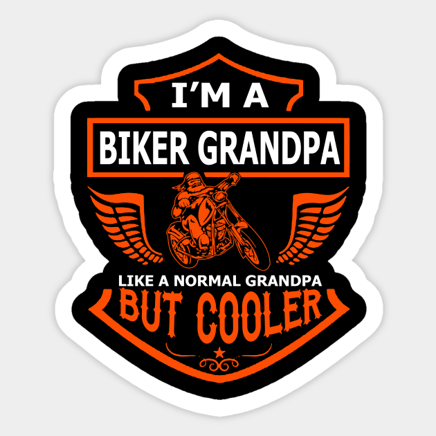 I'm A Biker Grandpa But Cooler Costume Gift Sticker by Ohooha